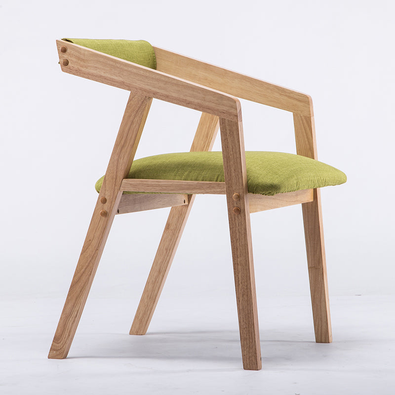 Chaise de salle à manger traditionnelle en bois massif, fauteuil de salle à manger unique en lin pour Restaurant