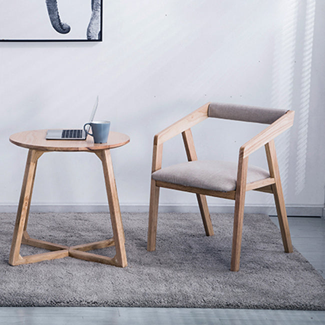 Chaise de salle à manger traditionnelle en bois massif, fauteuil de salle à manger unique en lin pour Restaurant