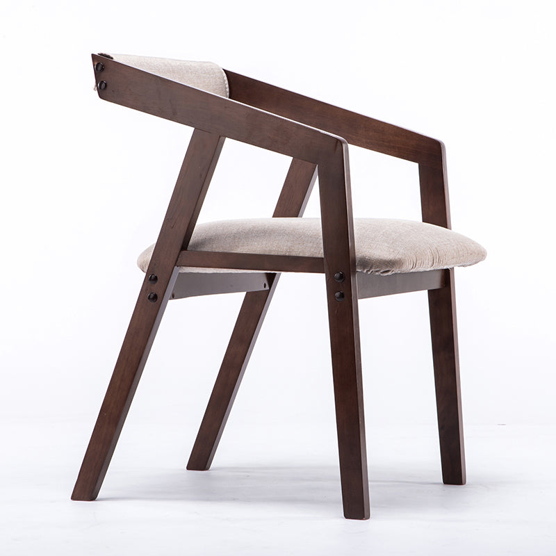 Chaise de salle à manger traditionnelle en bois massif, fauteuil de salle à manger unique en lin pour Restaurant