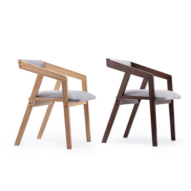 Chaise de salle à manger traditionnelle en bois massif, fauteuil de salle à manger unique en lin pour Restaurant