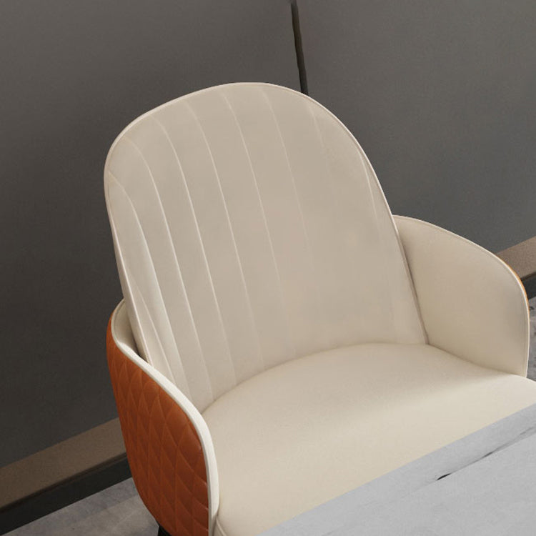 Minimalist Style Solid Back Dining Side Chairs Leather Dining Chairs for Kitchen