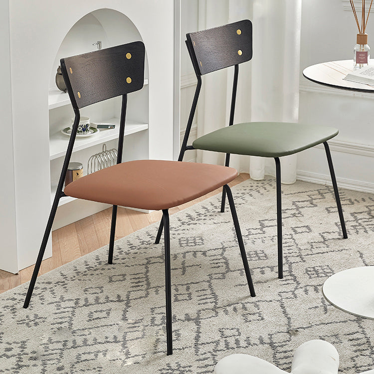 Industrial Style Upholstered Armless Dining Chairs Open Back Dining Side Chairs for Home