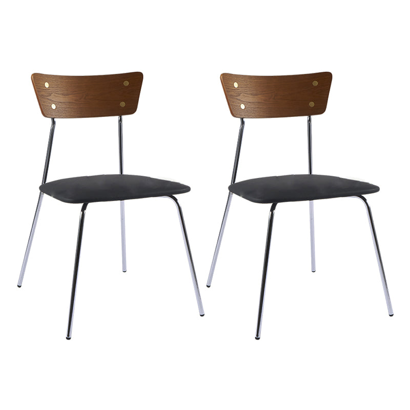 Industrial Style Upholstered Armless Dining Chairs Open Back Dining Side Chairs for Home