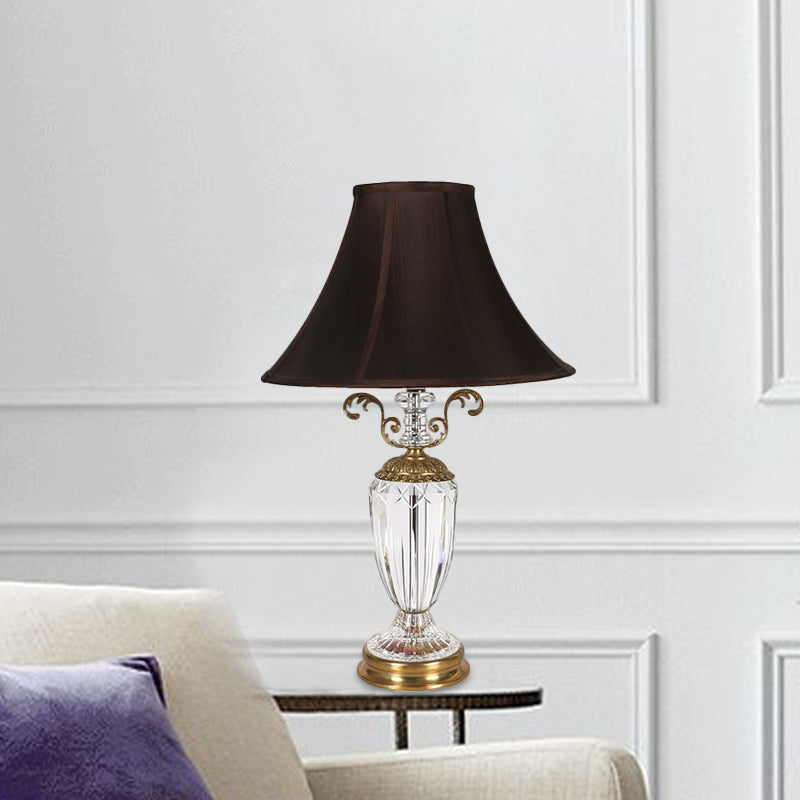 1 tête d'urne de forme de forme légère modernisme coup de nuit coupé à main lampe de table de nuit en noir