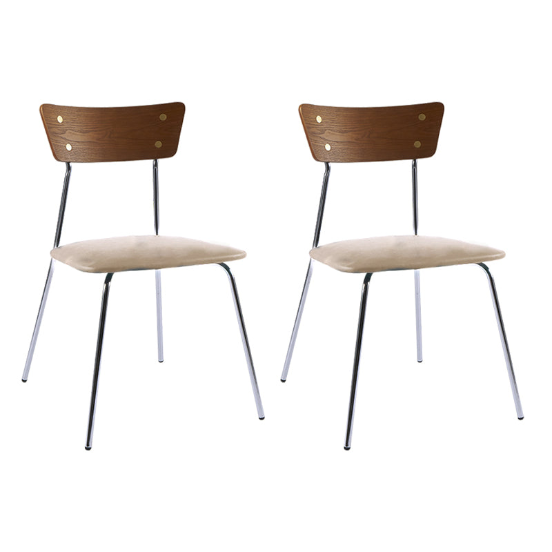 Industrial Style Upholstered Armless Dining Chairs Open Back Dining Side Chairs for Home