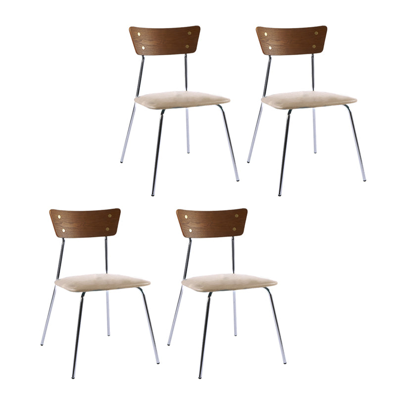 Industrial Style Upholstered Armless Dining Chairs Open Back Dining Side Chairs for Home