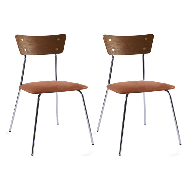 Industrial Style Upholstered Armless Dining Chairs Open Back Dining Side Chairs for Home