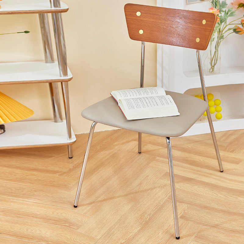 Industrial Style Upholstered Armless Dining Chairs Open Back Dining Side Chairs for Home