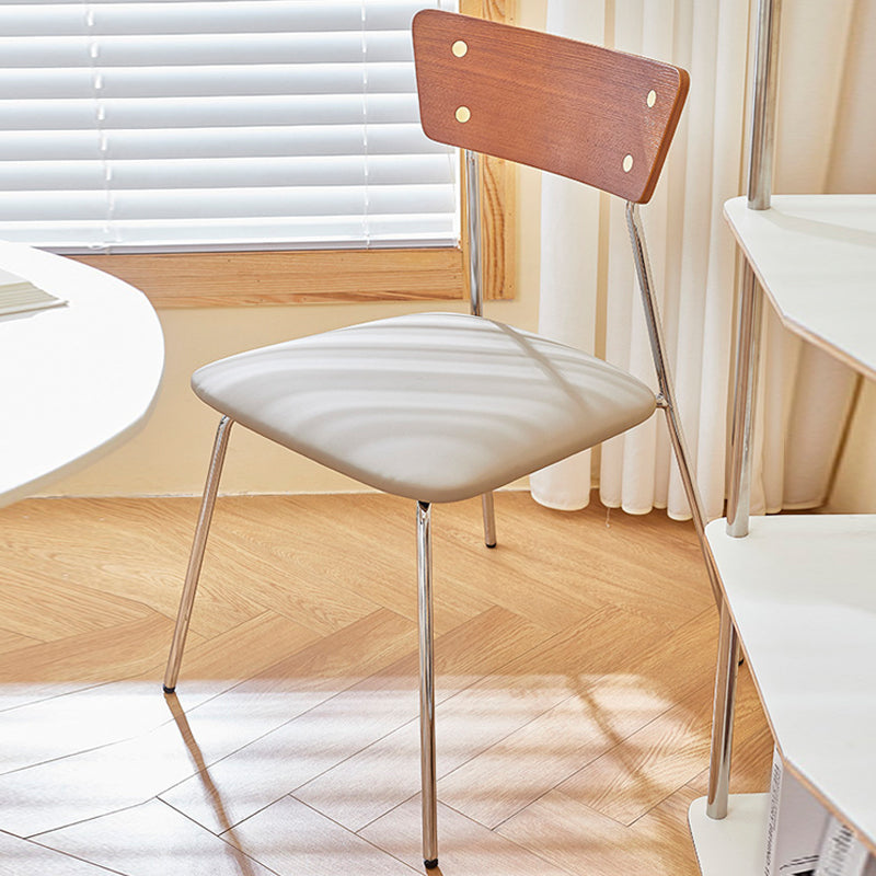 Industrial Style Upholstered Armless Dining Chairs Open Back Dining Side Chairs for Home