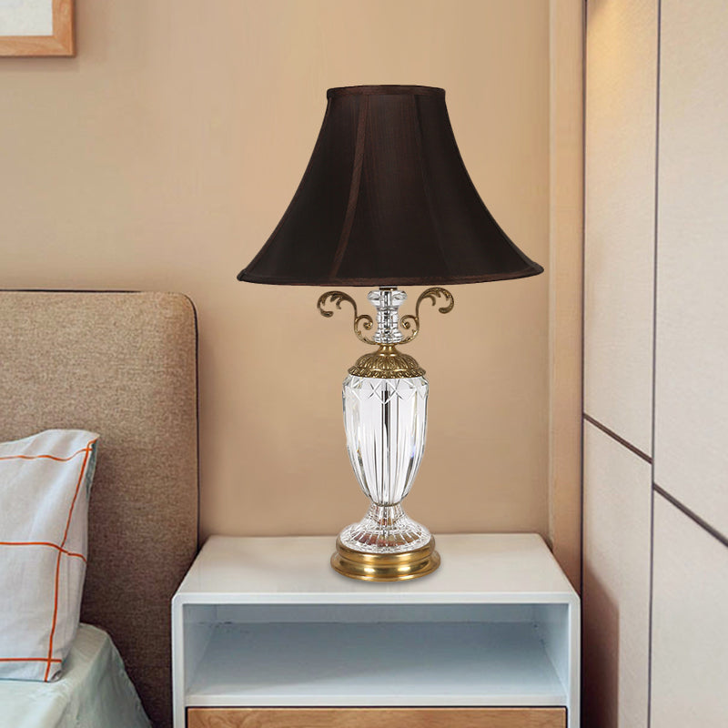 1 tête d'urne de forme de forme légère modernisme coup de nuit coupé à main lampe de table de nuit en noir