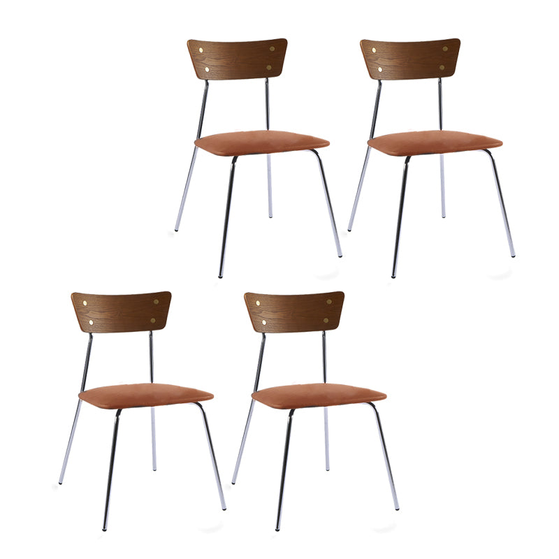 Industrial Style Upholstered Armless Dining Chairs Open Back Dining Side Chairs for Home