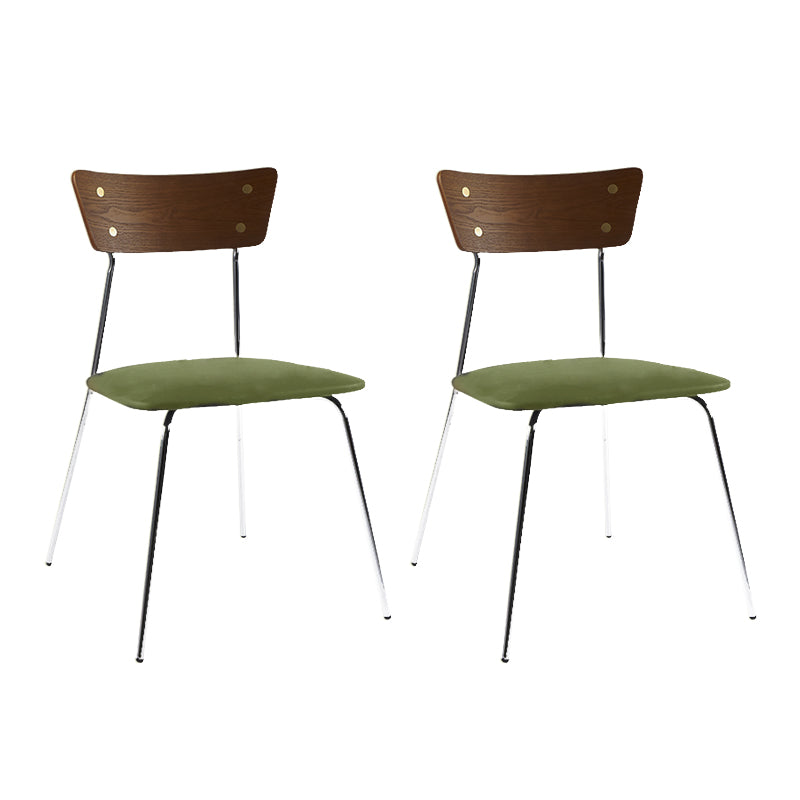 Industrial Style Upholstered Armless Dining Chairs Open Back Dining Side Chairs for Home