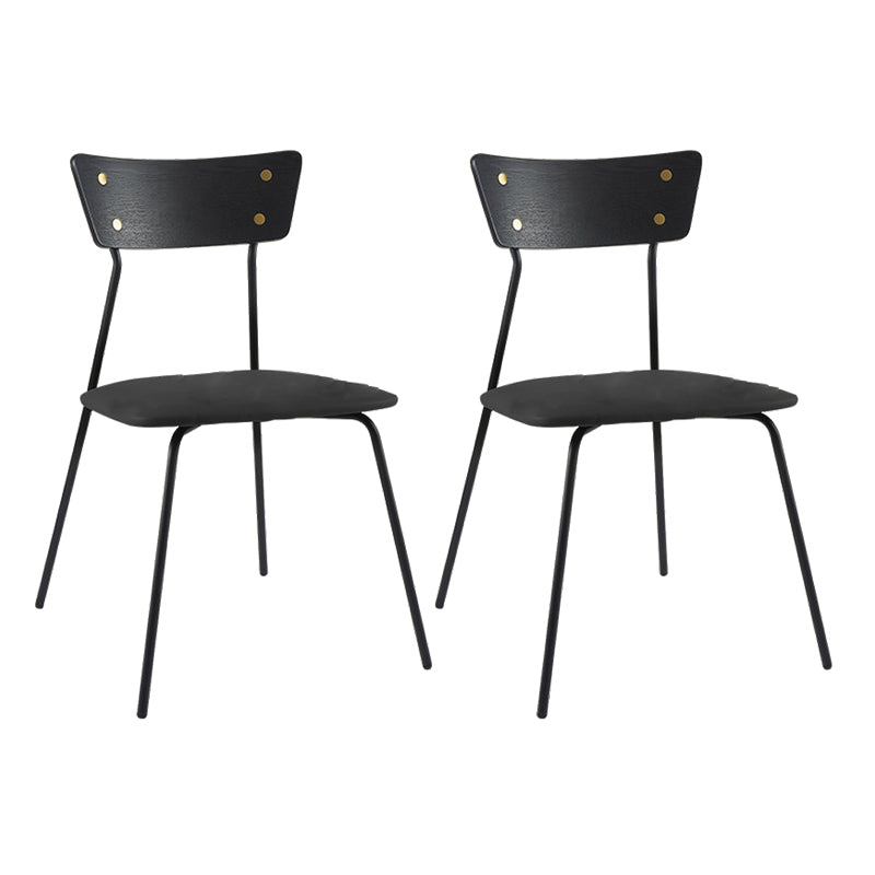 Industrial Style Upholstered Armless Dining Chairs Open Back Dining Side Chairs for Home