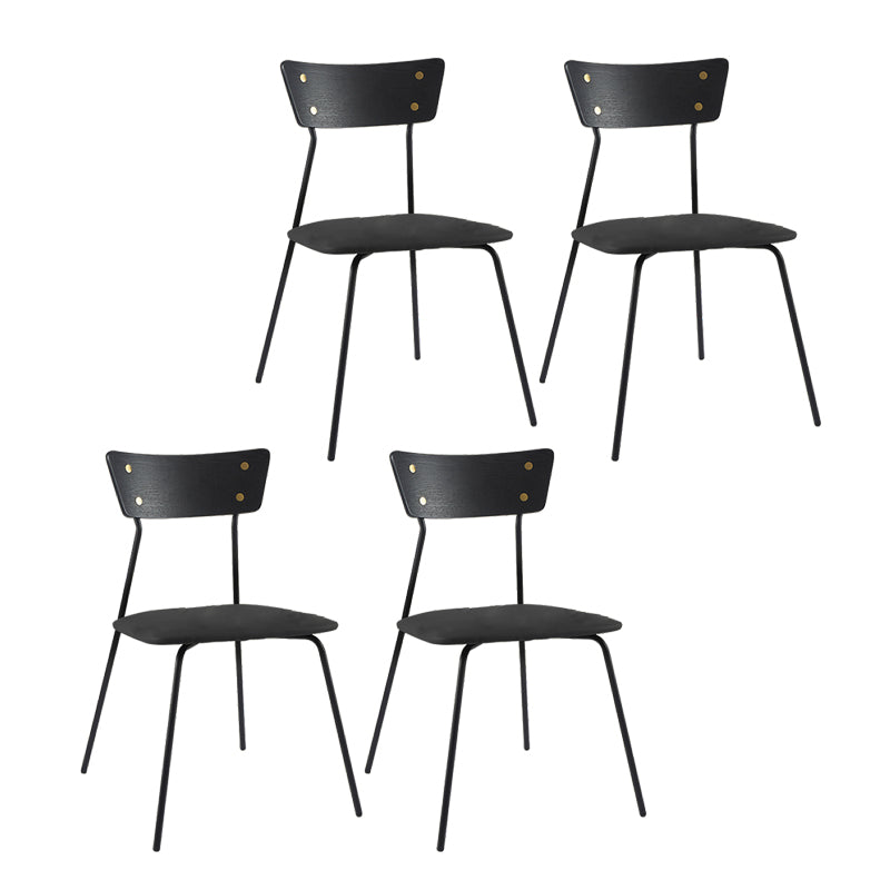 Industrial Style Upholstered Armless Dining Chairs Open Back Dining Side Chairs for Home