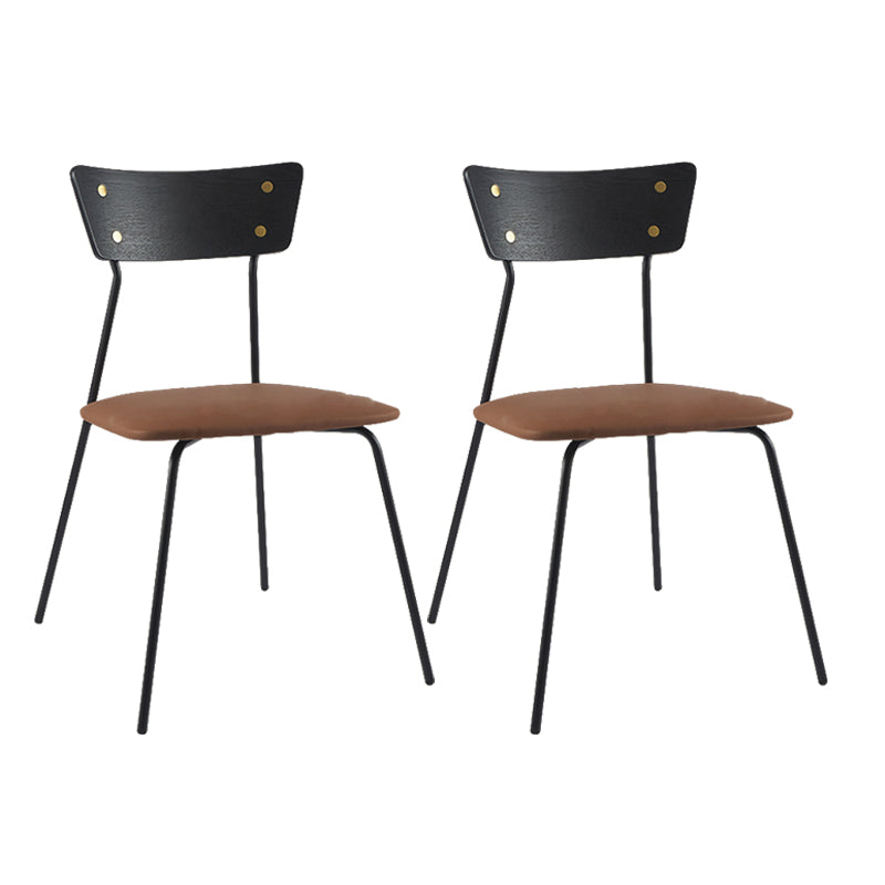 Industrial Style Upholstered Armless Dining Chairs Open Back Dining Side Chairs for Home