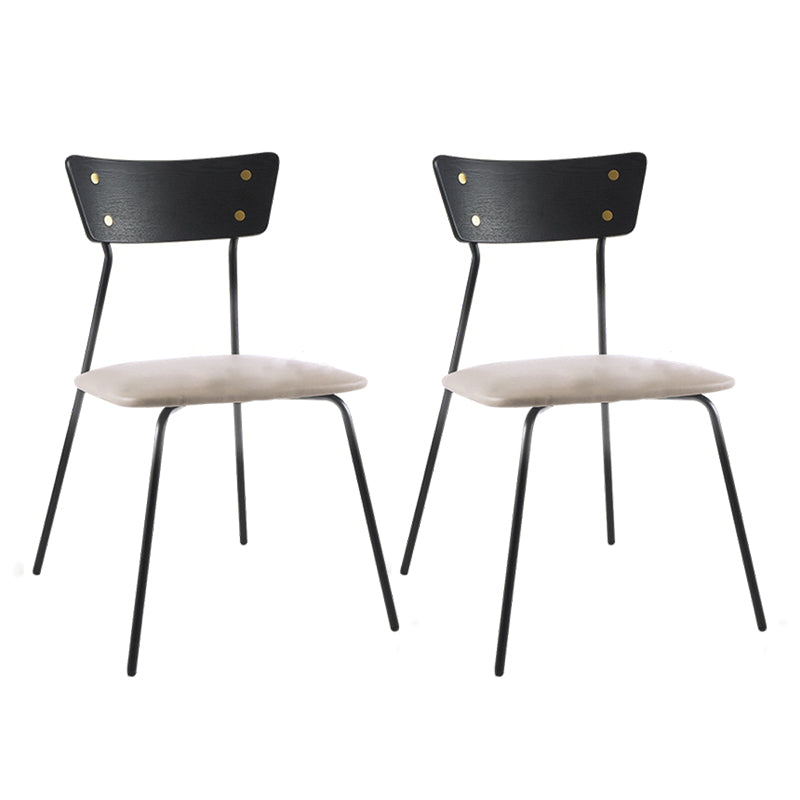 Industrial Style Upholstered Armless Dining Chairs Open Back Dining Side Chairs for Home