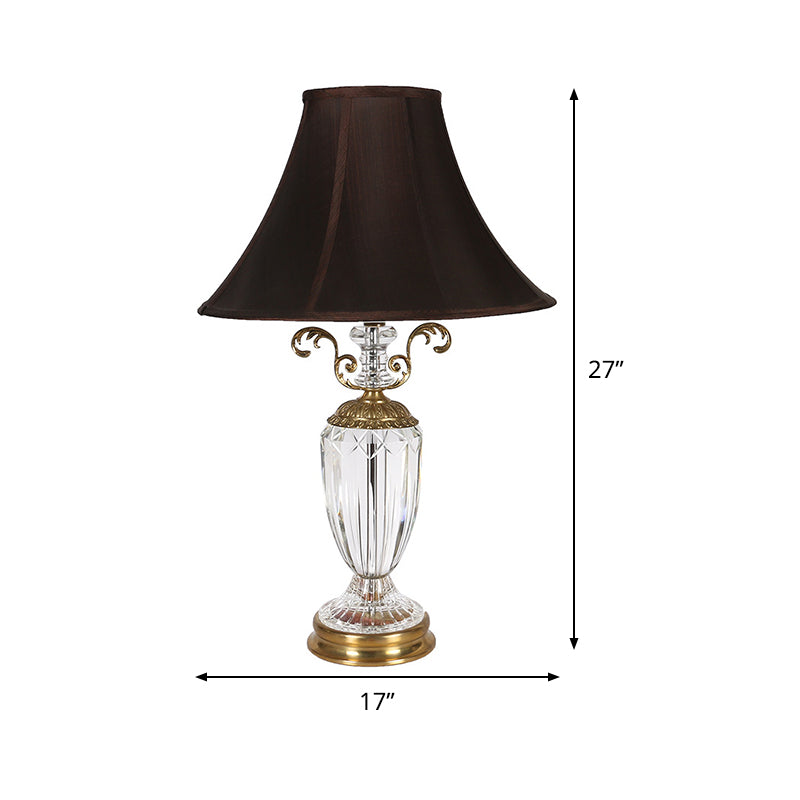 1 tête d'urne de forme de forme légère modernisme coup de nuit coupé à main lampe de table de nuit en noir