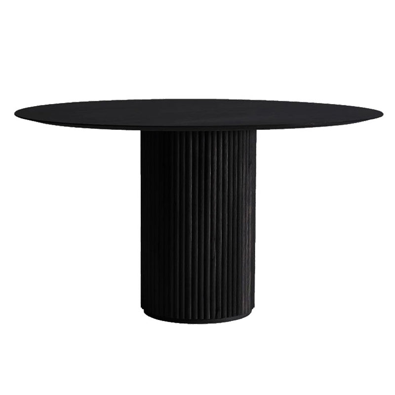 Mesa de comedor de madera sólida redonda colección de comedor estilo simplicidad con pedestal casual
