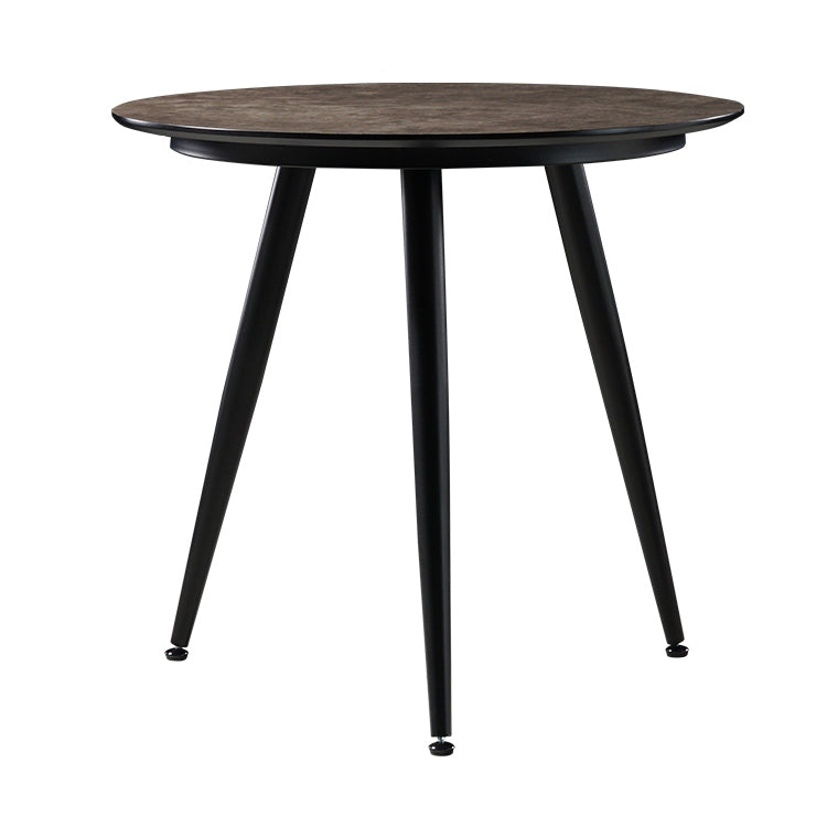 Mesa de comedor de estilo industrial Mesa de comedor marrón 4 patas con marco negro