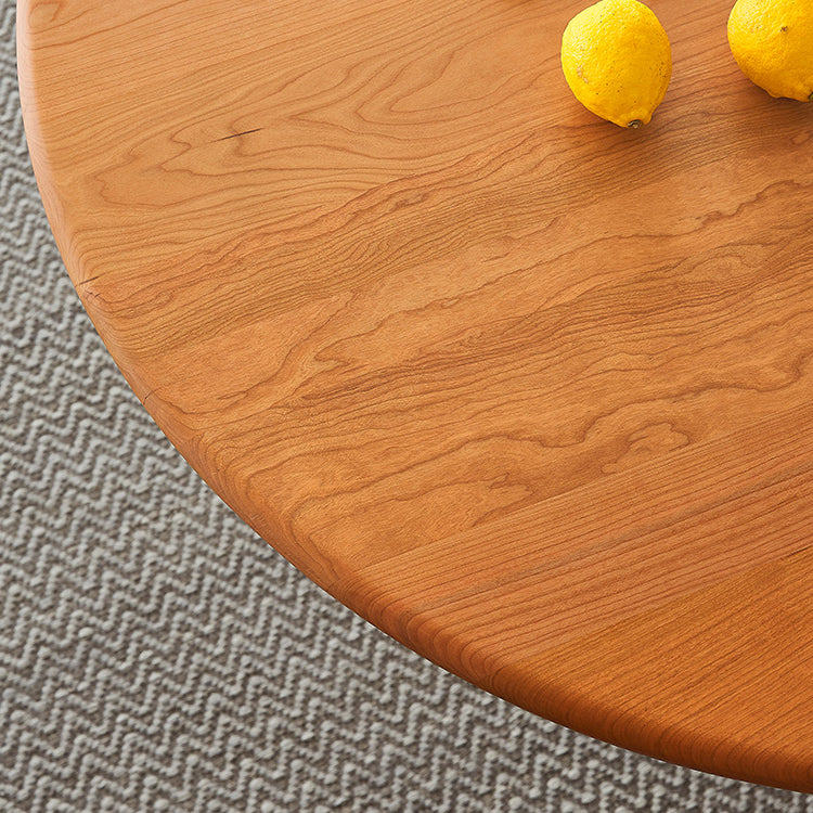 Solid Wood Round Dining Table Simplicity Dining Table with Pedestal Casual