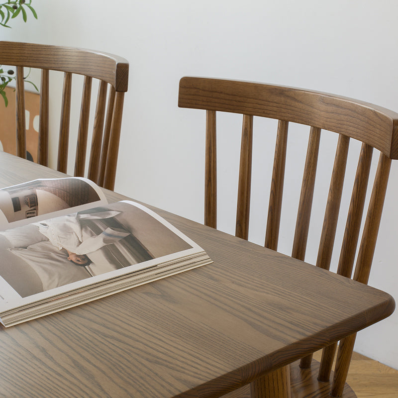 Modern Ash Wood Table in Walnut for Restaurant Rectangle Dining Table with 4 Legs