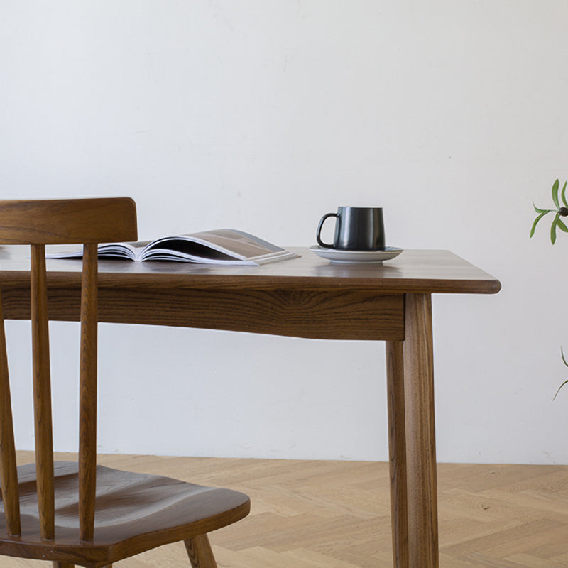Modern Ash Wood Table in Walnut for Restaurant Rectangle Dining Table with 4 Legs