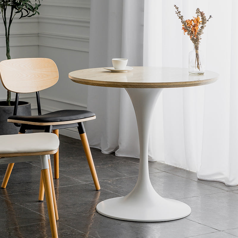 Mesa de comedor de estilo moderno Mesa de comedor de madera redonda con base de tulipán para uso en el hogar