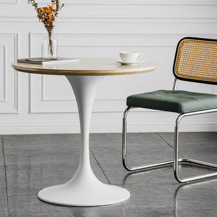 Mesa de comedor de estilo moderno Mesa de comedor de madera redonda con base de tulipán para uso en el hogar