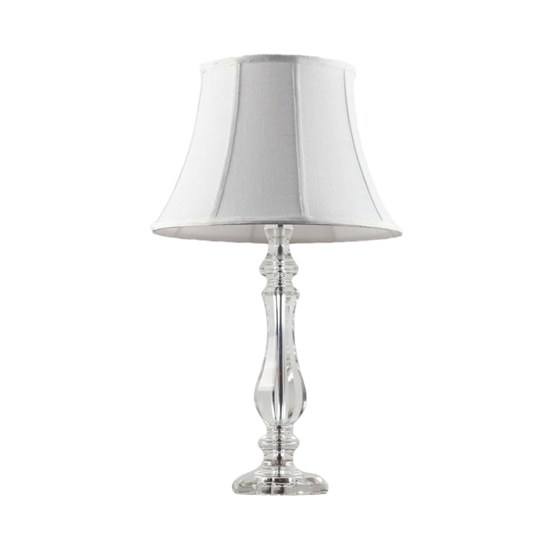 Simplicité Task Curvy Task Lighting Hand Cut Crystal 1 Bulb Bulb Nightand Lampe en blanc