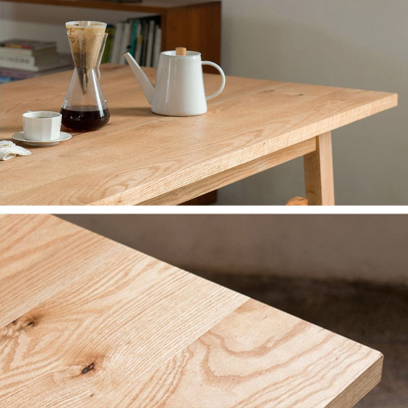 Mesa de madera moderna para mesa de comedor rectangular de restaurantes con base de caballete