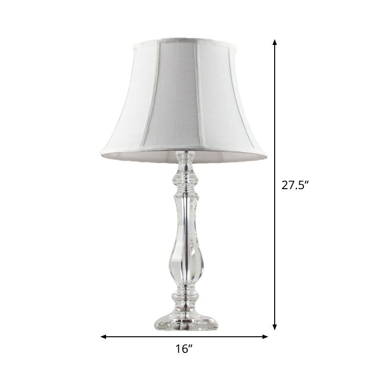 Simplicité Task Curvy Task Lighting Hand Cut Crystal 1 Bulb Bulb Nightand Lampe en blanc