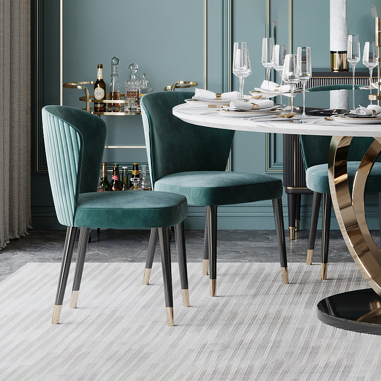 Ronde marmeren eettafel traditionele luxe eetkamercollectie met voetstukbasis