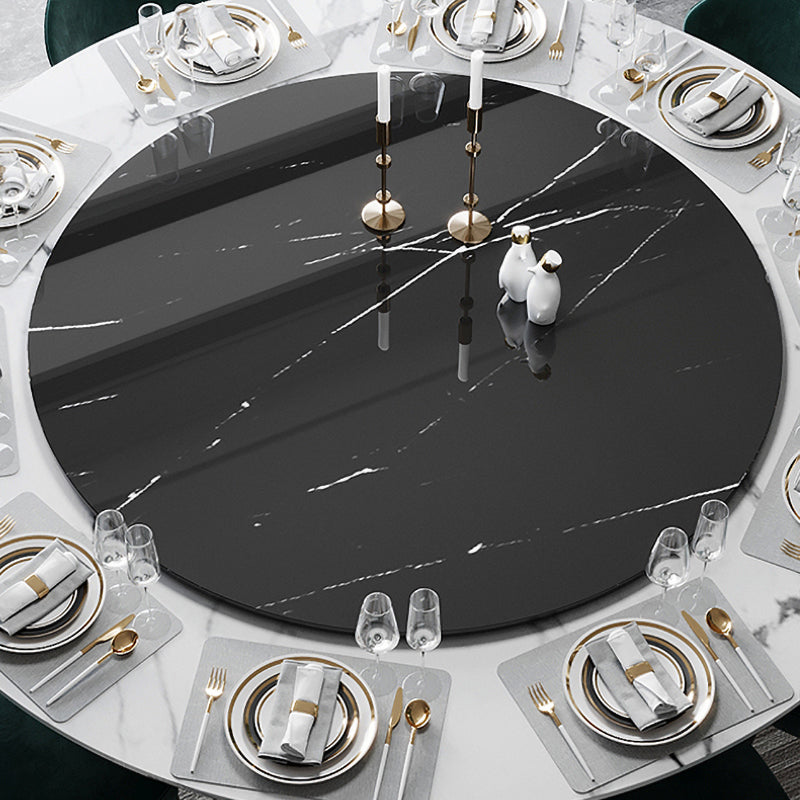 Ronde marmeren eettafel traditionele luxe eetkamercollectie met voetstukbasis