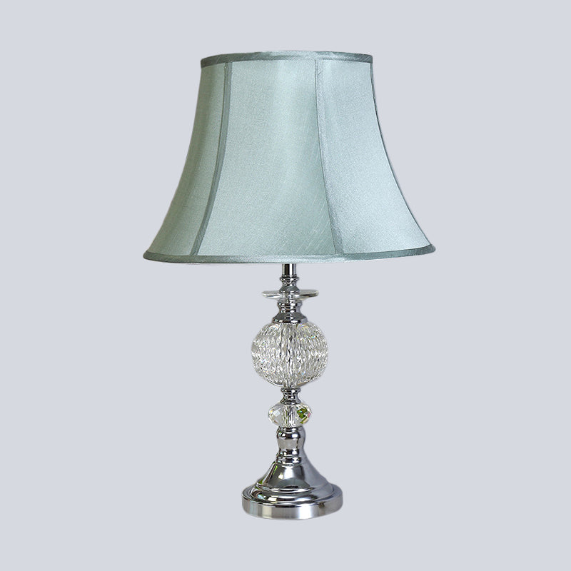 1 tête de salle à manger lampe de bureau nordique Blue Task Light avec une teinte en tissu de cloche lambrissé