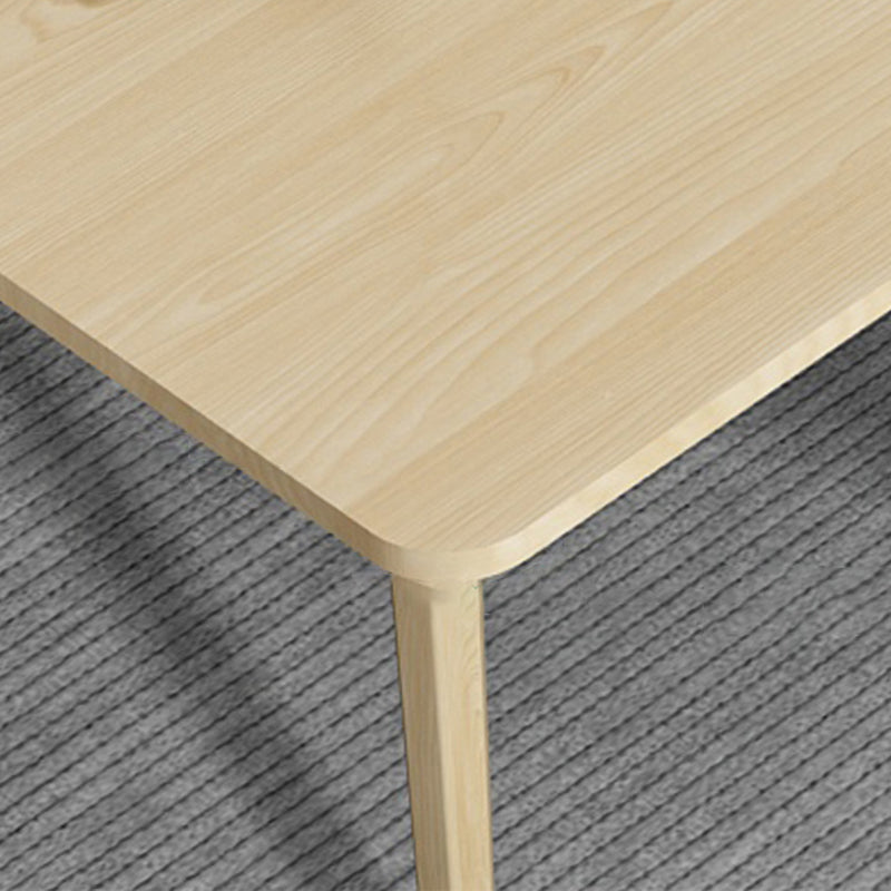 Solid Wood Contemporary Rectangle Table Wood Top Table with 4 Legs