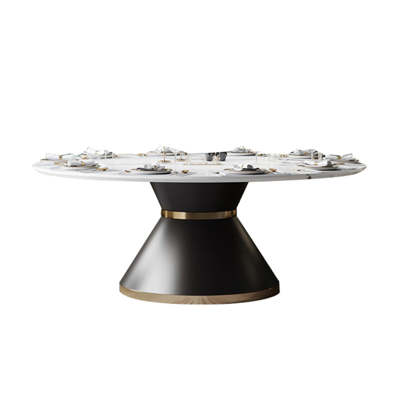 Round Pedestal Dining Site Table Traditional Luxury Dining Table for Indoor