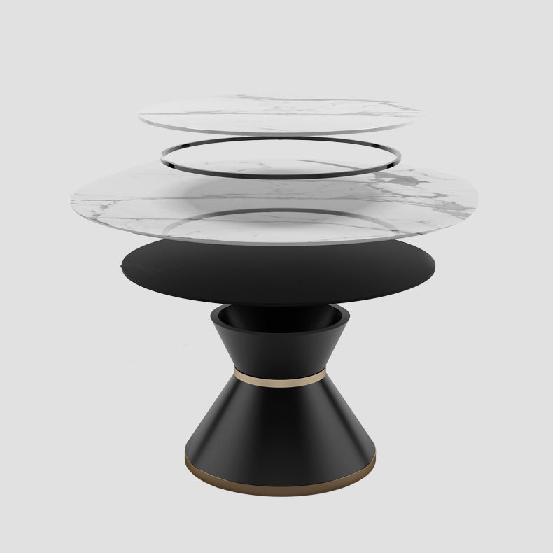 Round Pedestal Dining Site Table Traditional Luxury Dining Table for Indoor