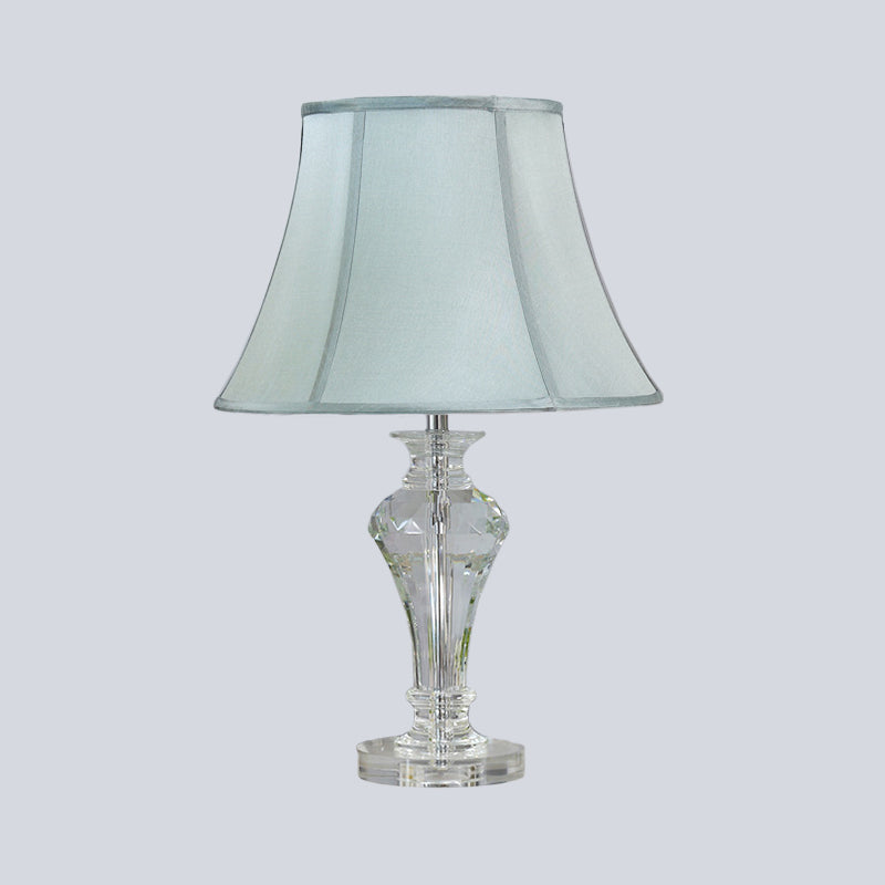 Lampada da tavolo a forma di vaso moderno cristallo smusso 1 head blu lettura luce, 21,5 "/23" di lunghezza