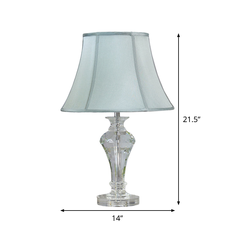 Lampada da tavolo a forma di vaso moderno cristallo smusso 1 head blu lettura luce, 21,5 "/23" di lunghezza