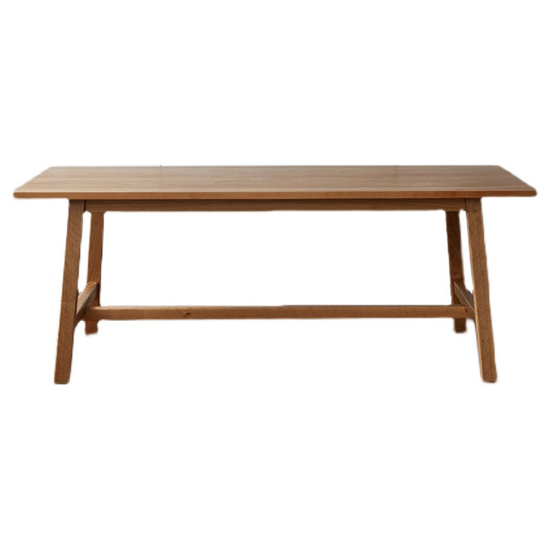 Modern Pine Wood Indoor Table for Restaurant Rectangle Dining Table with Trestle Base