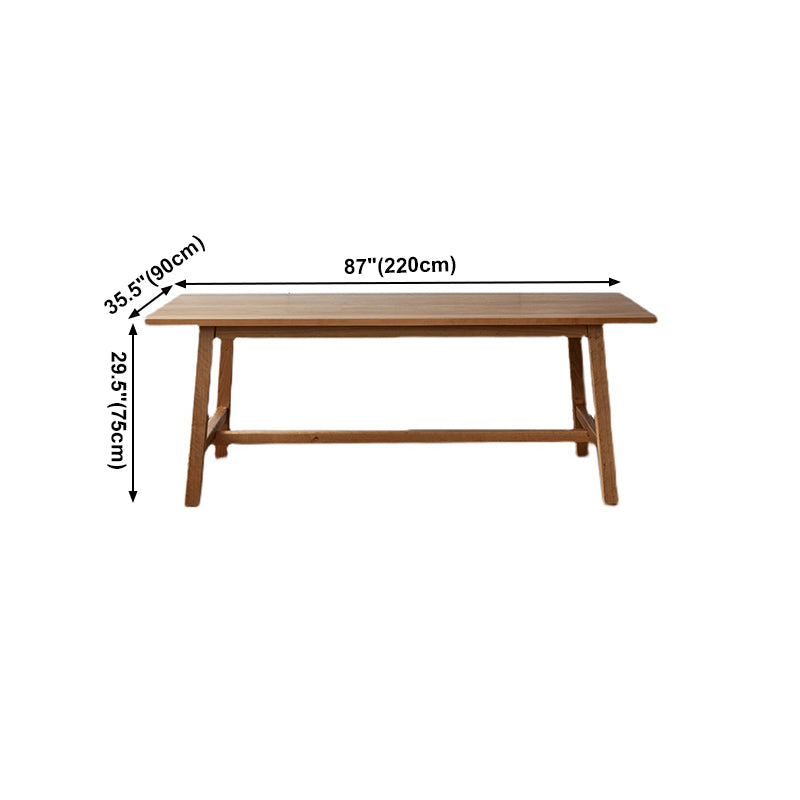 Modern Pine Wood Indoor Table for Restaurant Rectangle Dining Table with Trestle Base
