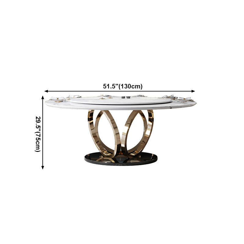 Mesa de comedor de pedestal redondo mesa de mármol de lujo tradicional para el hogar