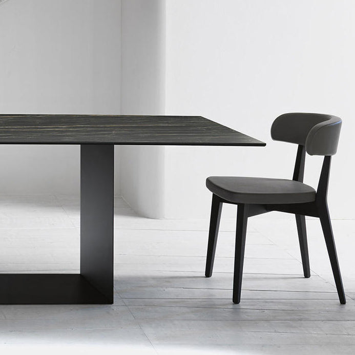 Industrial Sintered Stone Dining Table Rectangle Shape Standard Dining Table for Kitchen