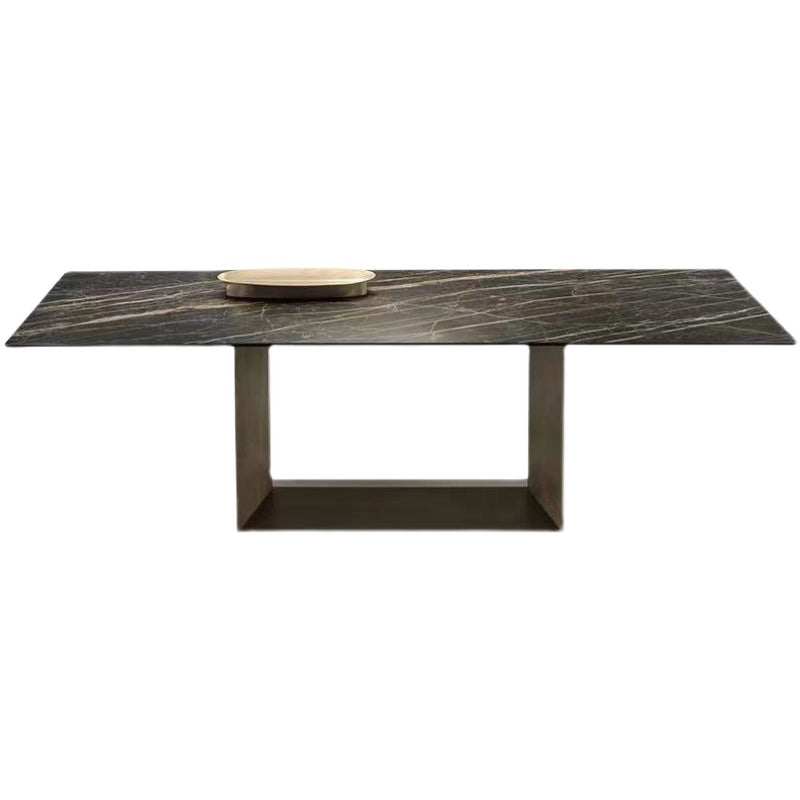 Industrial Sintered Stone Dining Table Rectangle Shape Standard Dining Table for Kitchen