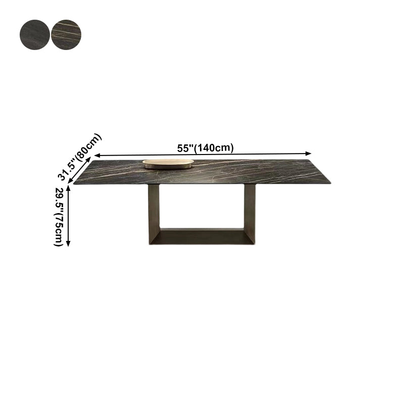 Industrial Sintered Stone Dining Table Rectangle Shape Standard Dining Table for Kitchen