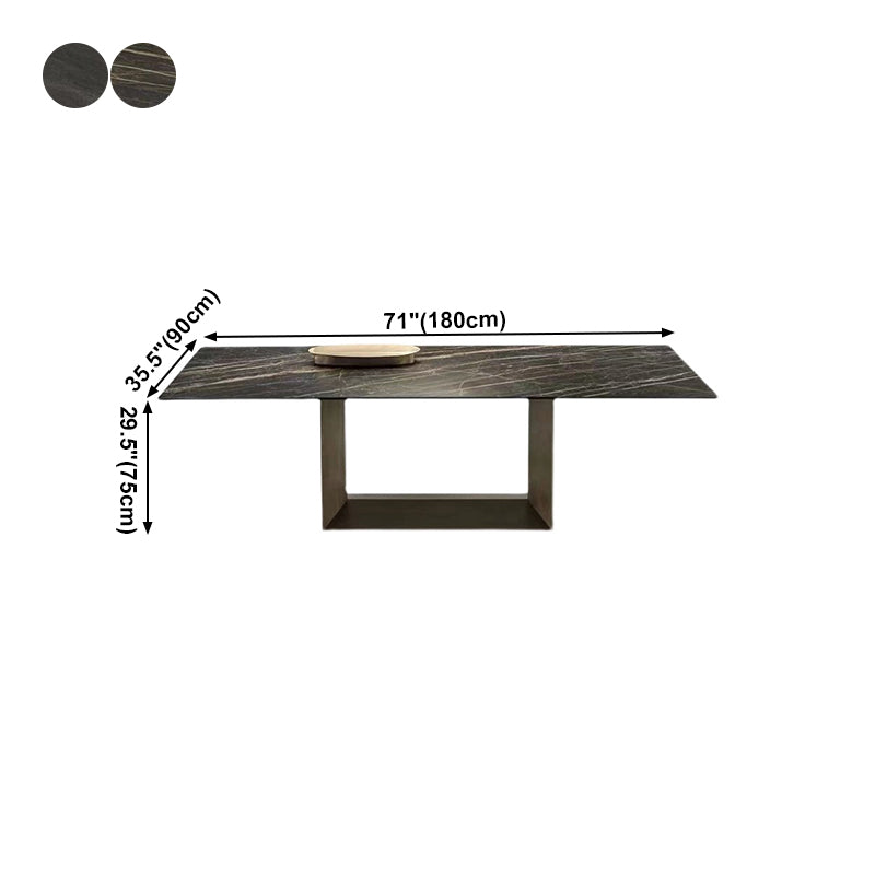 Industrial Sintered Stone Dining Table Rectangle Shape Standard Dining Table for Kitchen