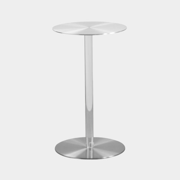 Metal Industrial Dining Table Stainless Steel Top Dining Table with Pedestal Base