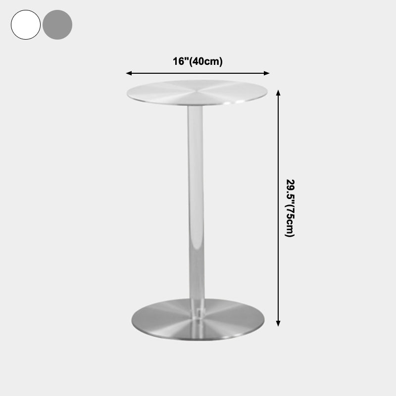 Metal Industrial Dining Table Stainless Steel Top Dining Table with Pedestal Base