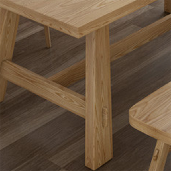 Rectangle Pine Solid Wood Table for Restaurant Modern Dining Table with Trestle Base in Nature