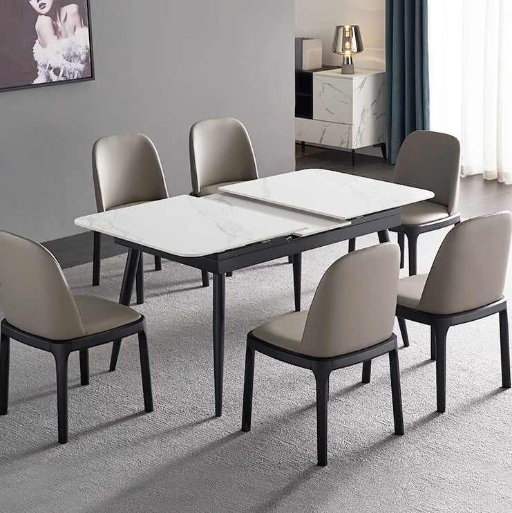 Stone Extendable Dining Site Table Industrial Style Rectangle Dining Table for Home